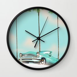 Clearwater Florida vintage style travel poster. Wall Clock