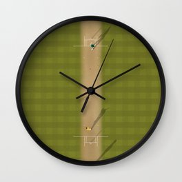 Cricket Match | Aerial Illustration Wall Clock | World Cup, Cricket, Australian, Batsman, Aerial, Bowling, Player, Game, Olympic Games, Olympics 