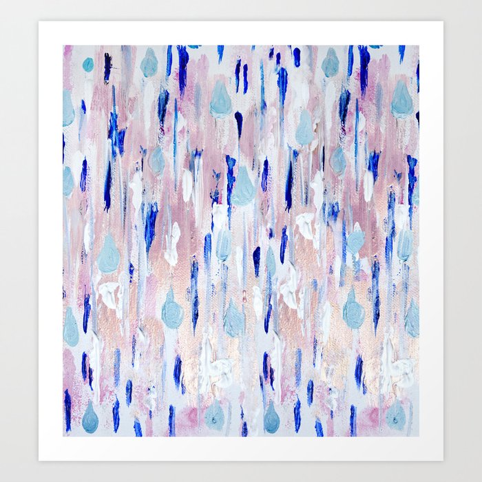 Abstract Painting Blue Pink Copper Art Print By Tamsinlucie Society6