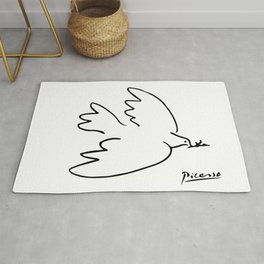 Pablo Picasso Dove of Peace Line Drawing Sketch Artwork for Prints Posters Tshirts Men Women Kids Rug