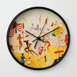 African American Masterpiece 'Summertime, Asbury Park, South' by Florine Stettheimer Wall Clock