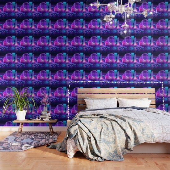 Synthwave Neon City 8 Wallpaper By Alexair Society6
