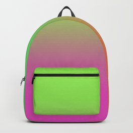 Bright Gradient Mi-Parti (Half And Half) Design! (Green, Pink, and Orange) Backpack