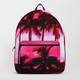 Pink Summer Palm Trees Backpack