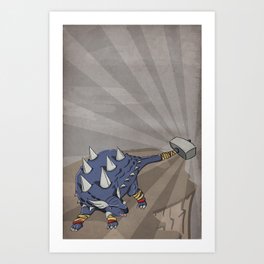 Ankylothorus - Superhero Dinosaurs Series Art Print