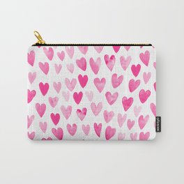 Hearts Pattern watercolor pink heart perfect essential valentines day gift idea for her Carry-All Pouch