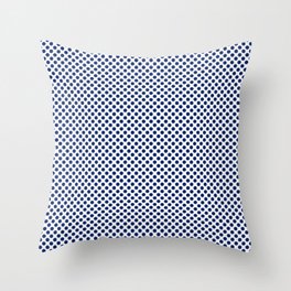 Deep Sapphire Polka Dots Throw Pillow