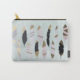 Gold Tipped Feathers Carry-All Pouch