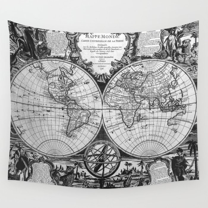 Vintage Old Map Design Wandbehang