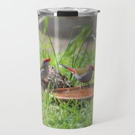Red Browed Finches Travel Mug