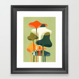 Little mushroom Gerahmter Kunstdruck | Whimsical, Botanical, Biology, Expressionism, Colorful, Retro, Mushroom, Digital, Other, Abstract 