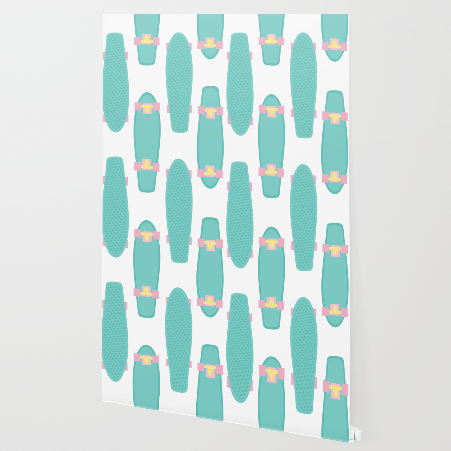 Pastel Skateboards Pattern Wallpaper By Xooxoo Society6