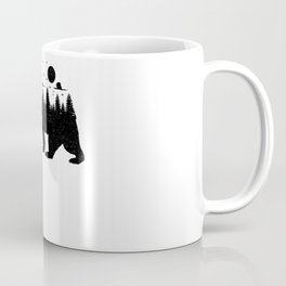 Bear Forest T Shirt Grizzly Silhouette Motif Nature Fusion Coffee Mug