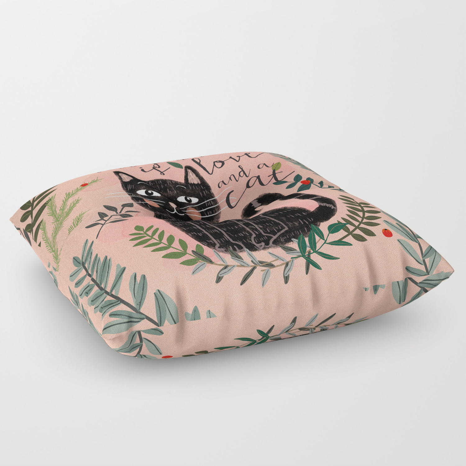 All You Need Is Love And A Cat Floor Pillow By Miacharro Society6
