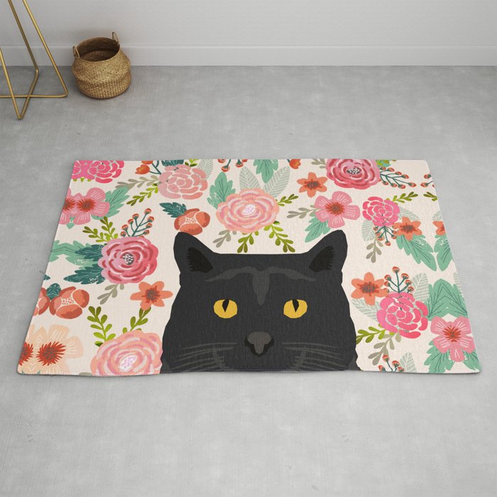 Black Cat Florals Spring Summer Animal Portrait Pet Friendly Cat Lady Gifts For Her Or Him Cute Cats Rug By Petfriendly Society6 Find a curated collection of decor of gifts for the cat lover or cat mom in your life. society6