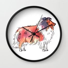 Toby - Dog Watercolour Wall Clock