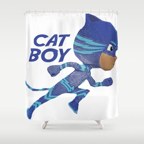 Pj Mask Cat Boy Shower Curtain By Solid, Boy Shower Curtains