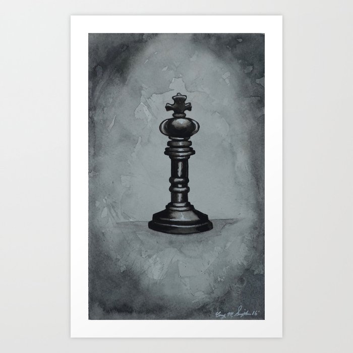 Black Chess Piece | Watercolor Painting Art Print by corysimpsonart ...