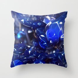 Blue Sapphire Gemstones September Birthstone Painting Throw Pillow