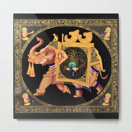 Hindu Ganesha Ganapati Vinayaka Metal Print | Healing, Ganapati, Graphicdesign, Gold, Indian, Hindugod, Protection, Elephantgod, Goodluck, Ornate 