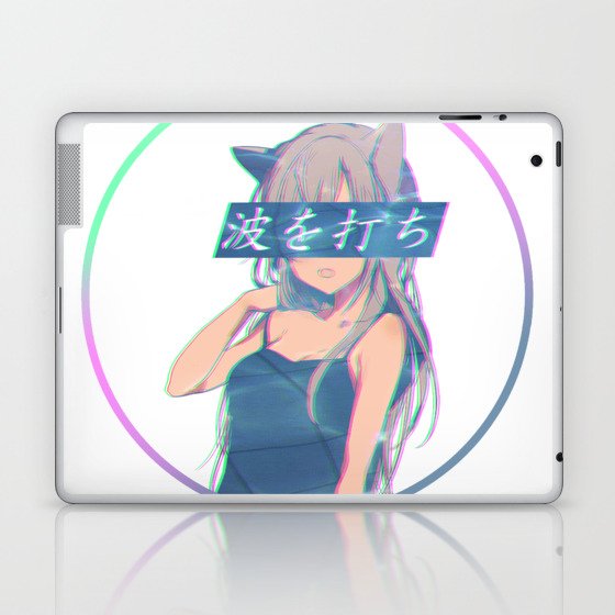 Waves Sad Anime Japanese Aesthetic Kawaii Girl Laptop Ipad Skin By Poser Boy Society6