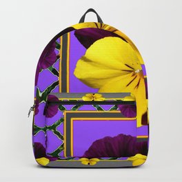PURPLE & YELLOW SPRING PANSIES GARDEN Backpack