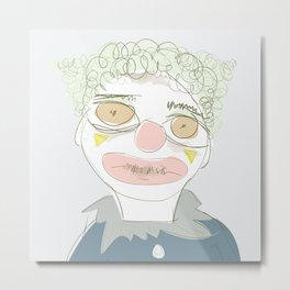 Walter as a Clown Metal Print | Watercolor, Illustration, Comic, Pop Art, Acrylic, Abstract, Digital, Oil, Graphicdesign, Ink 