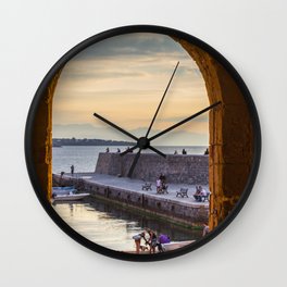 Sunset in Cefalu Wall Clock