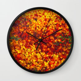 Autumnal Abstraction Wall Clock