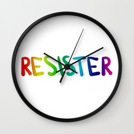 RE*SISTER (rainbow) Wall Clock