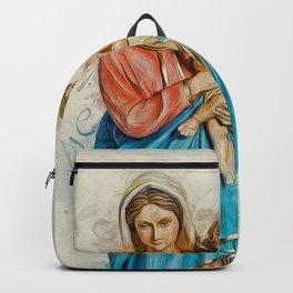 Virgin Mary And Jesus Backpack | Mary, Jesus, Illustration, Madonna, Church, Catholic, Religion, Bible, Christ, Woman 
