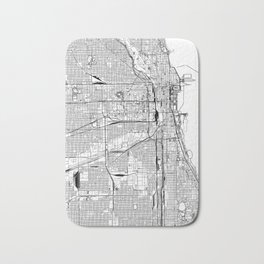 Chicago White Map Badematte