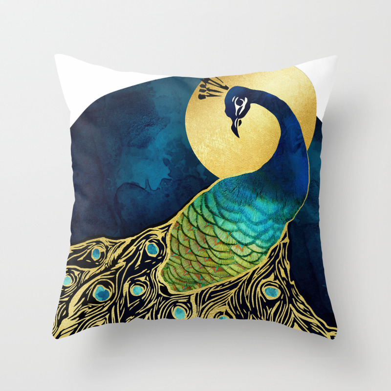 18" SQUARE "MAJESTIC PEACOCK" INDOOR OUTDOOR PILLOW PILLOWS 