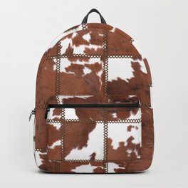 Stitched Tan Cowhide Skin (digitally created, faux graphic design, ix 2021) Backpack
