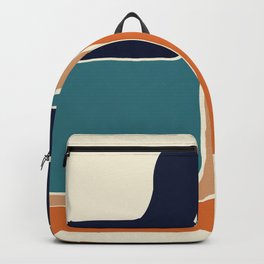 Retro Zig Zag Stripes Orange Rust Blue Backpack