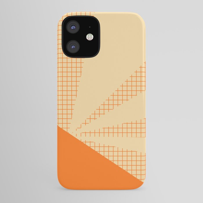 Geometric orange grid collage iPhone Case
