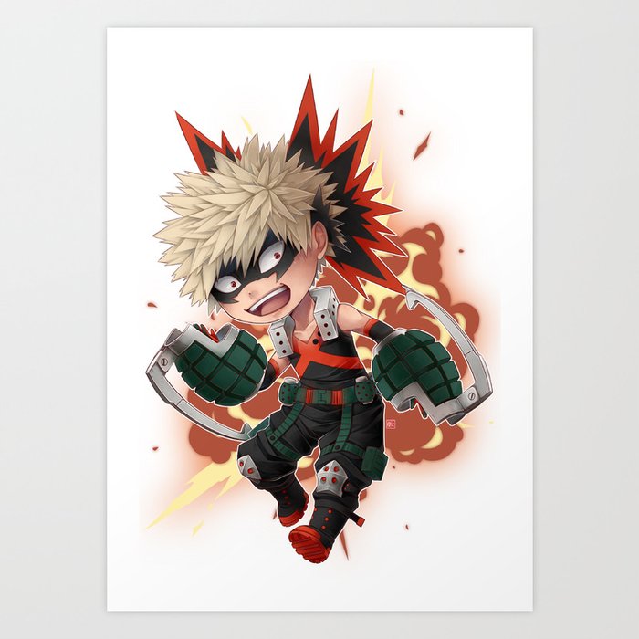 Bnha Katsuki Bakugou Chibi Art Print By Zero0810 Society6