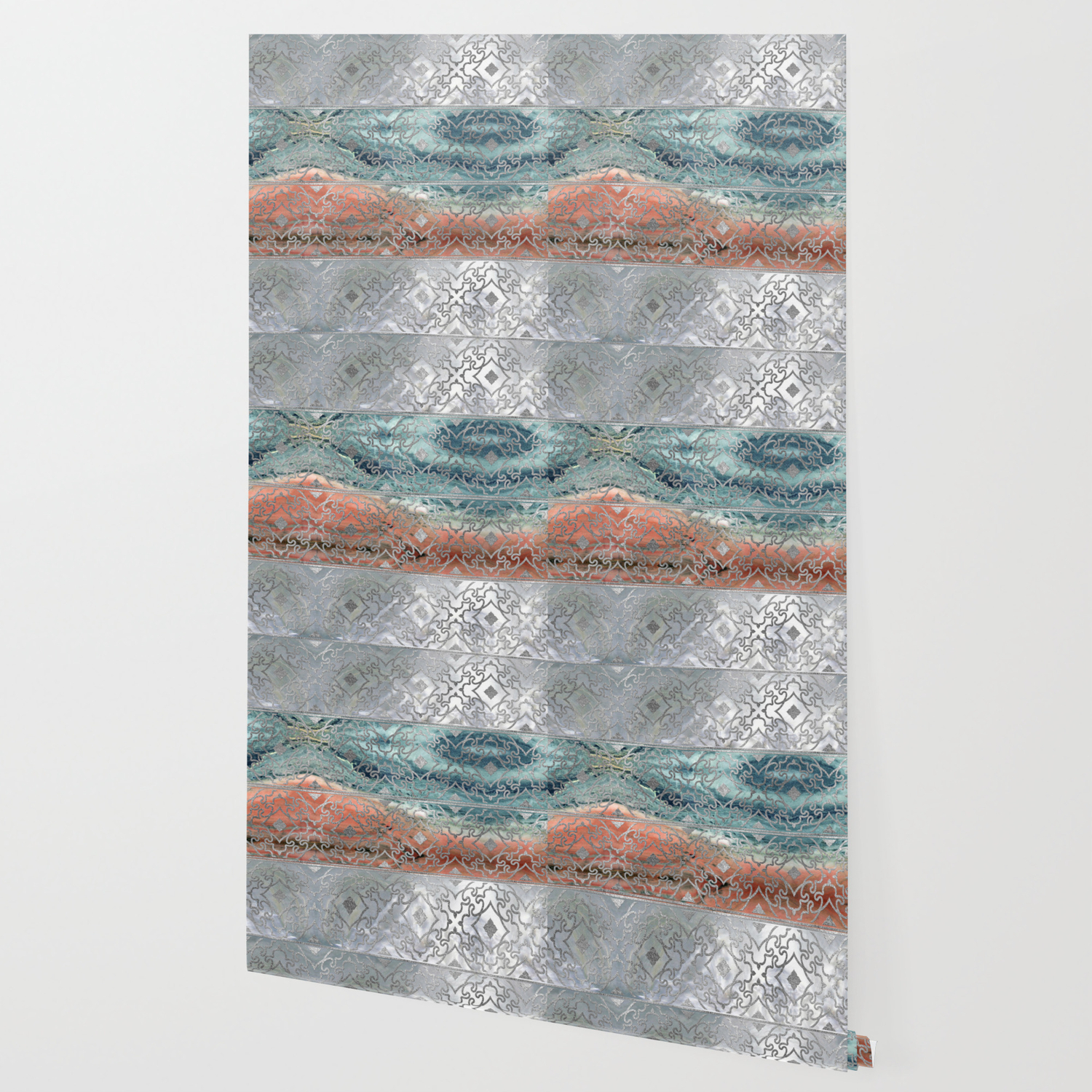Silver Glitter Pattern On Mother Of Pearl And Jasper Wallpaper By