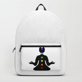 Meditation pose with chakras Backpack