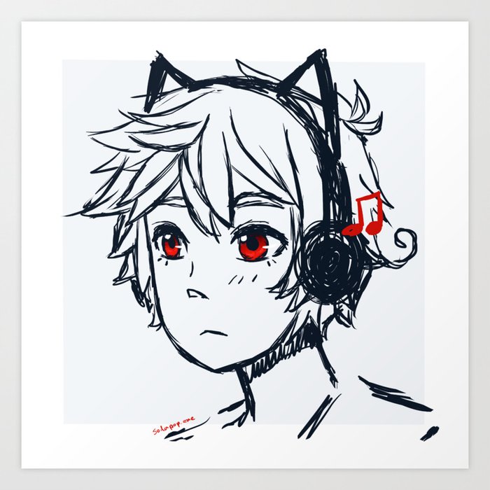 Anime Cat Boy Art Print By Sodapopfox Society6