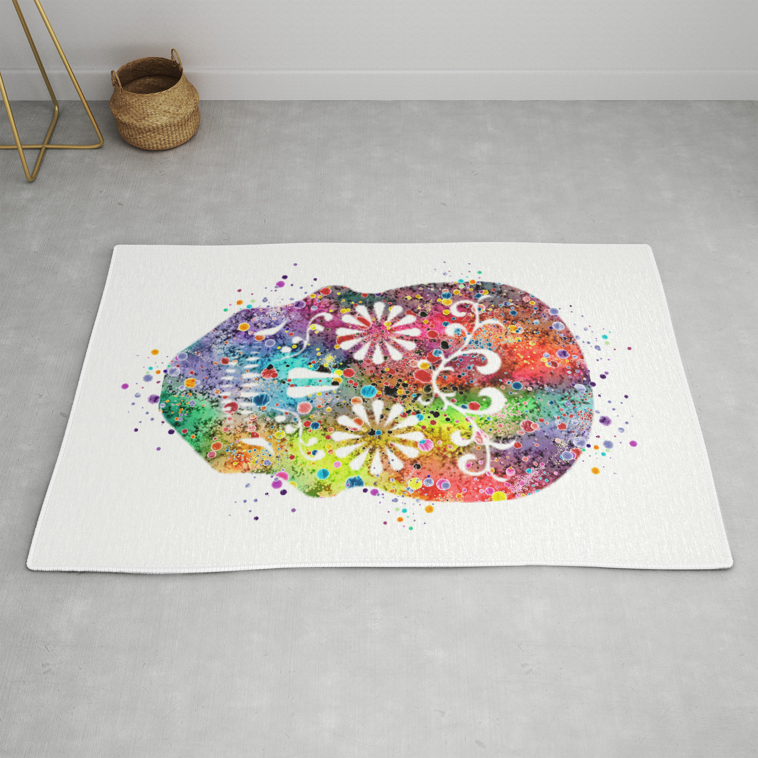 Sugar Skull Watercolor Print Wall Poster Home Decor Rug By Svetlaart Society6