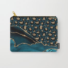 Blue & Gold Leopard Agate Carry-All Pouch