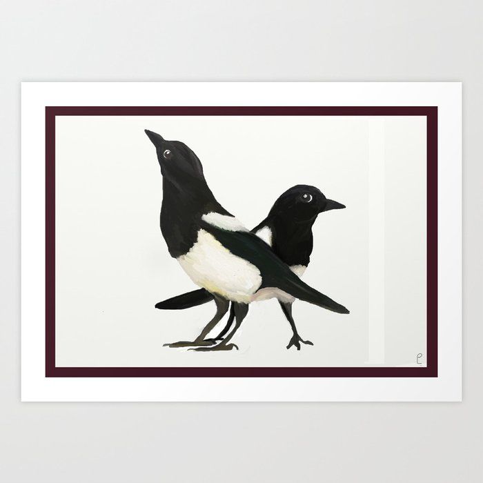 Two For Joy Magpie Pair Art Print By Kasumi Crafts Society6