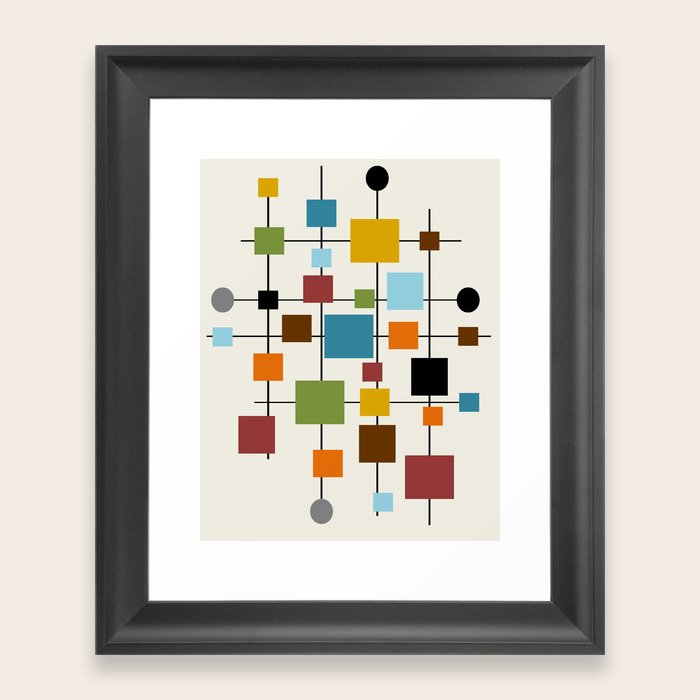 MidCentury Modern Art 1.3 Framed Art Print by oldurbanfarmhouse Society6