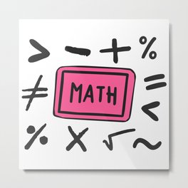 Math symbols for Students and Parents Metal Print | Addition, Student, Teacher, Graphicdesign, Multiplication, Mathematics, Plus, Mathsymbols, Subtraction, Equals 