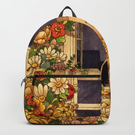 Flower Garden Rucksack | Curated, Spring, Flowers, Sun, Illustration, Floral, Nature, Flower, Pattern, Window 