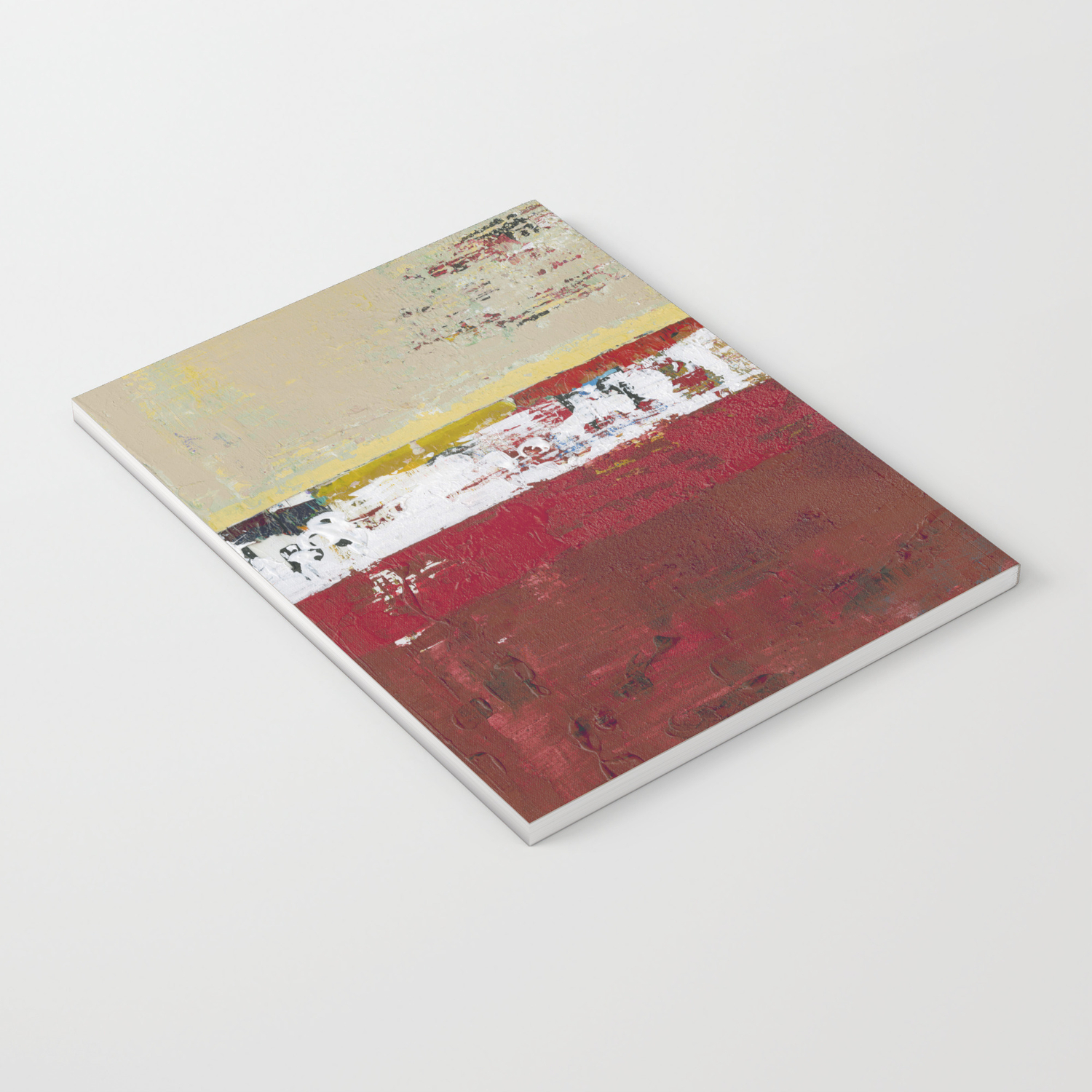 Buffalo Indian Red Burgundy Modern Abstract Art Notebook By