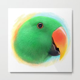 Green male eclectus parrot realistic painting Metal Print | Parrot, Exoticanimal, Birdart, Petportrait, Eclectusparrot, Hyperrealism, Wildlife, Eclectus, Digital, Parrotmerchandise 