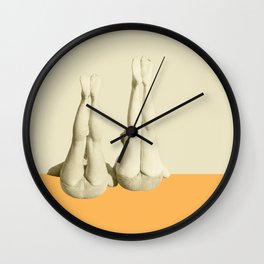 In Perfect Alignment Wall Clock | Retro, Legs, Vintage, Vector, Collage, Color, Woman, Swimming, Abstract, Feet 