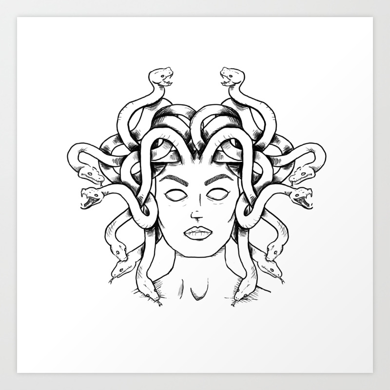 Medusa Sketch Art Print By Killsquad Society6 And one of the most interesting characters from the ancient greek myths is medusa gorgon. medusa sketch art print by killsquad